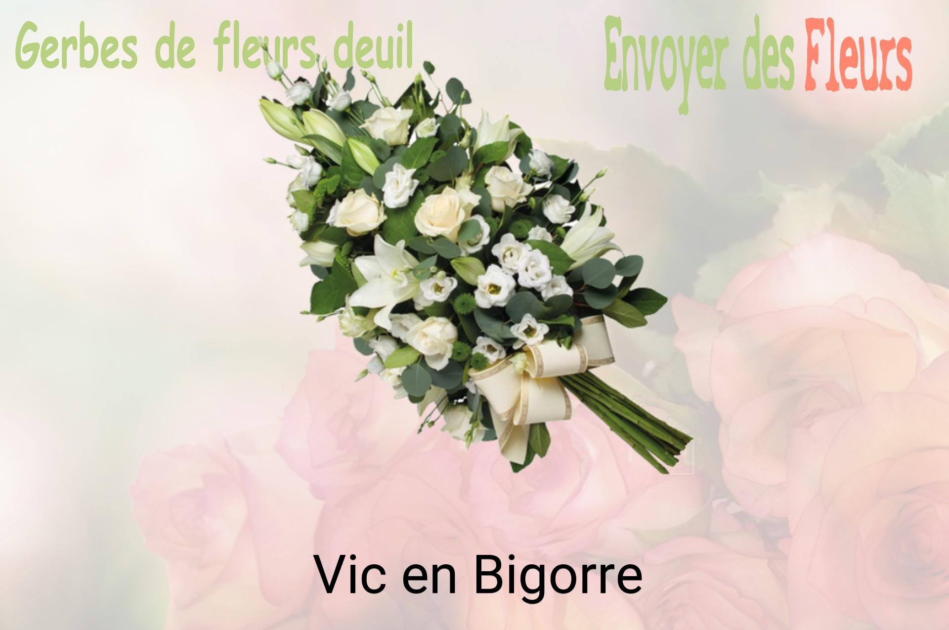 Gerbe de fleurs de deuil livrée à Vic-en-Bigorre